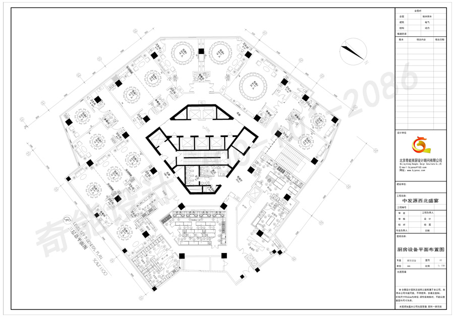 中發(fā)源西北盛宴清真餐廳廚房設(shè)計平面圖